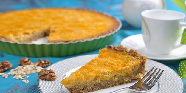 тыквенный тарт с апельсином на ореховом тесте