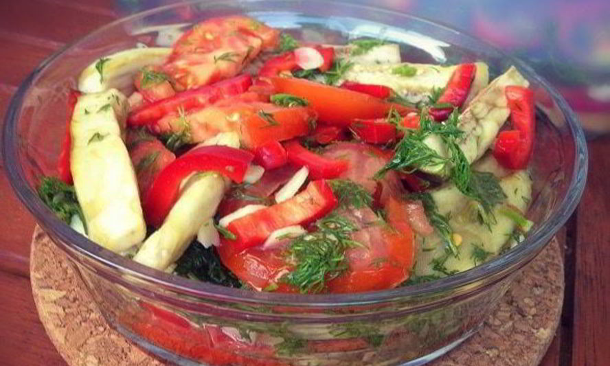Рецепт закуски демьянки из баклажанов