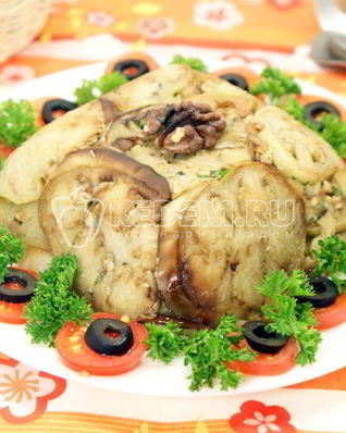 Закуска из баклажанов с грецкими орехами