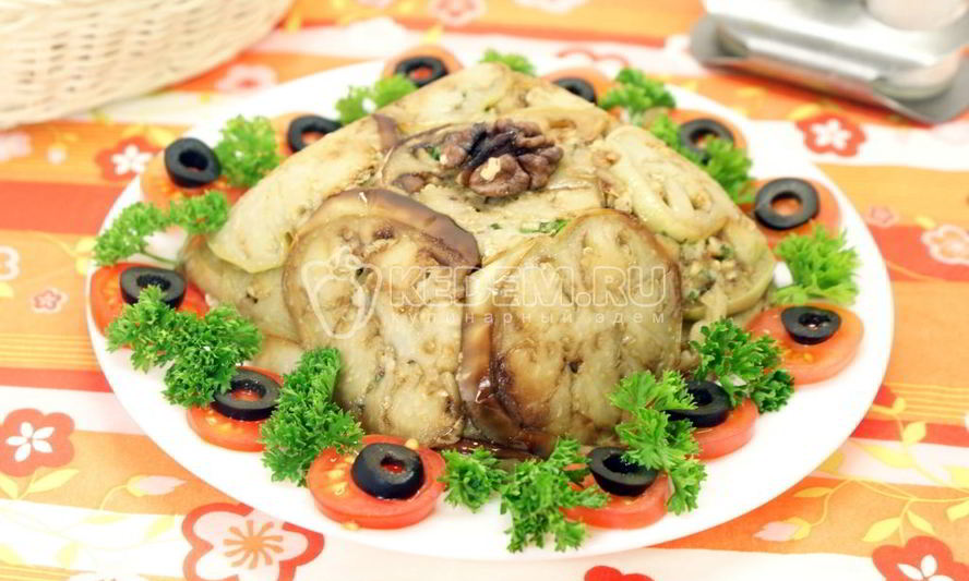 Рецепт закуски из баклажанов с грецкими орехами
