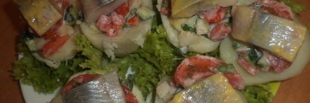 Закуска из картофеля с селедкой