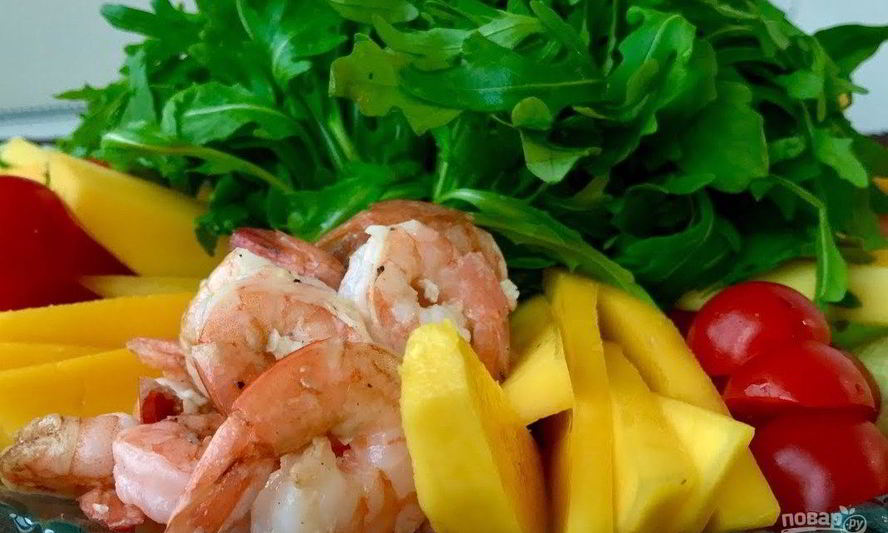 Рецепт закуски из манго с креветками