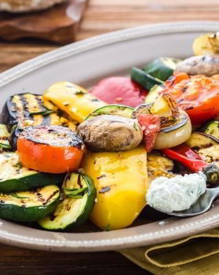 Закуска из овощей-гриль с рикоттой