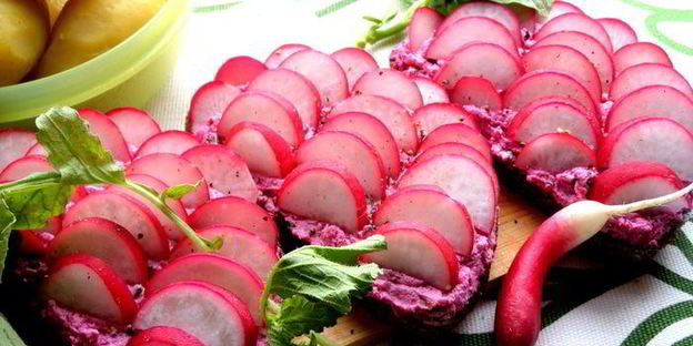 закуска редиска на творожке