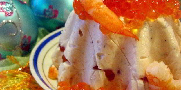 закуска тимбалы с красной рыбой и икрой