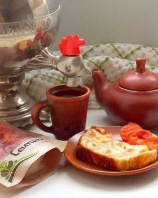 Заливная баница с творогом и курагой