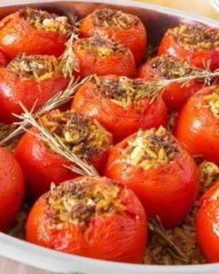 Запеченные помидоры с говяжьим фаршем